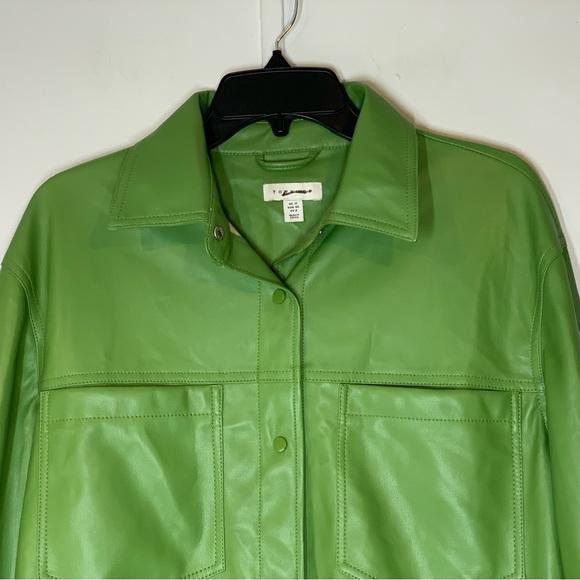 Topshop Maddie Faux Leather Button-Up Shirt - Picture 4 of 12